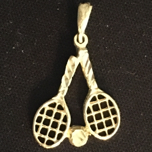 NEW~Sterling Silver Tennis Pendant/Charm - Picture 2 of 2